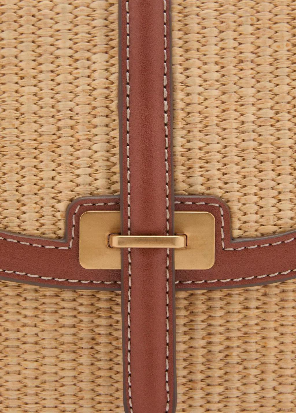 Brown Raffia-Effect Shoulder Bag, Medium Brown, large image number 2
