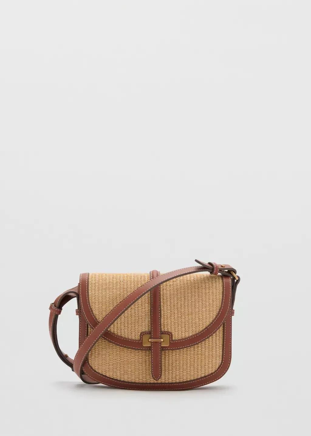 Brown Raffia-Effect Shoulder Bag, Medium Brown, large image number 3