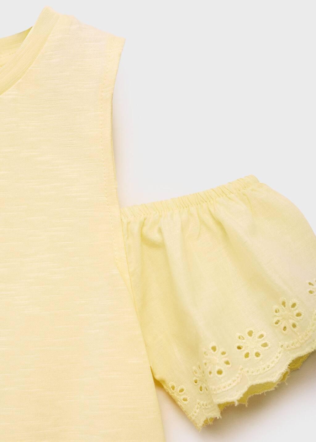 YELLOW Cut-out t-shirt, Kids Girl, , large image number 2