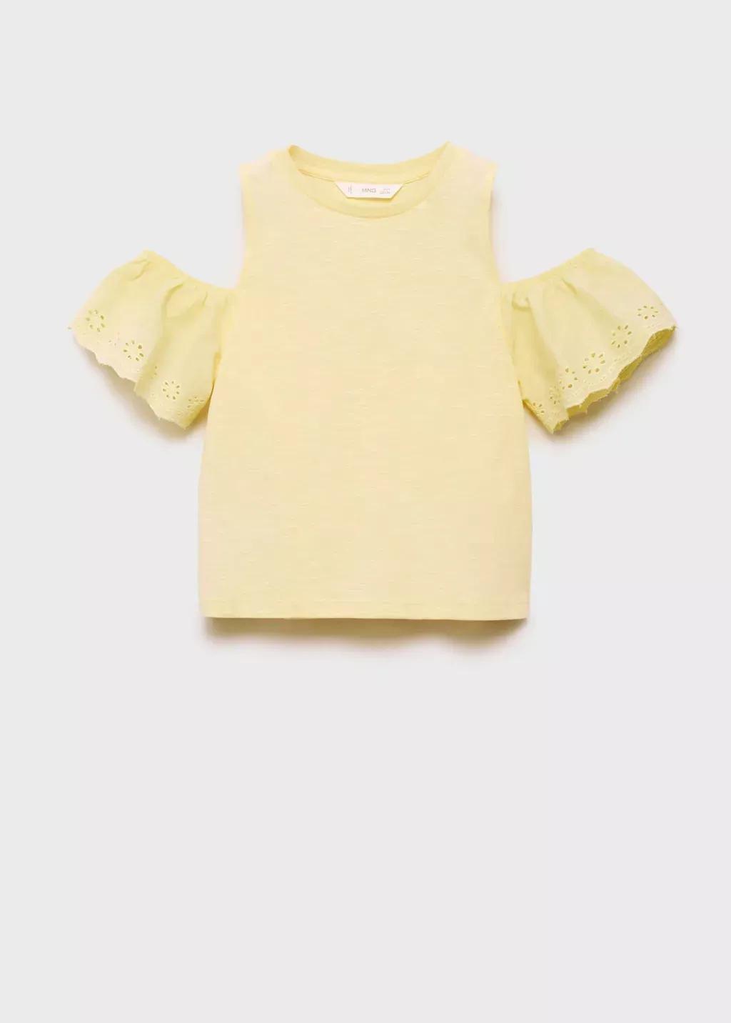 YELLOW Cut-out t-shirt, Kids Girl, , large image number 3