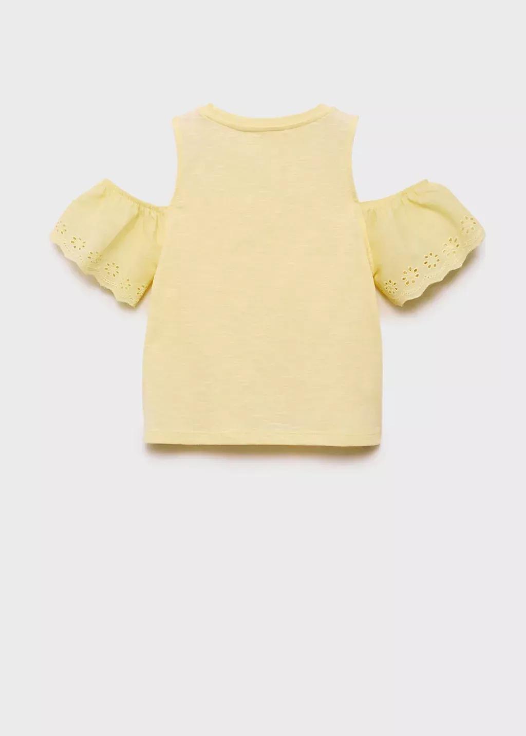YELLOW Cut-out t-shirt, Kids Girl, , large image number 4