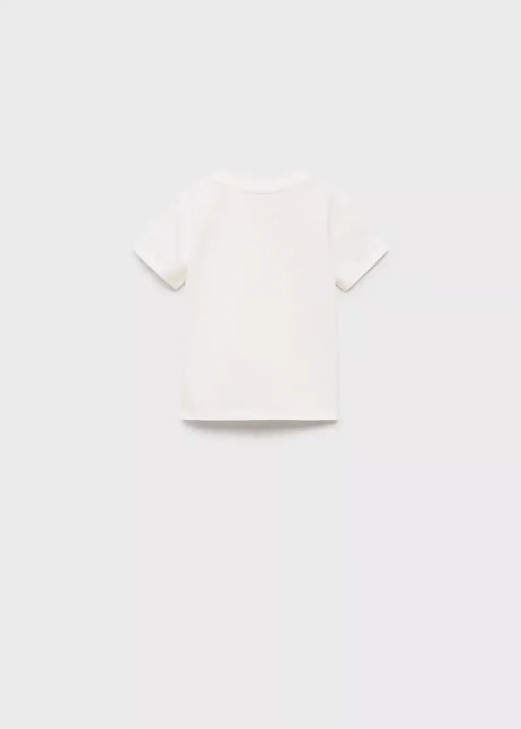 NATURAL WHITE Buttoned cotton T-shirt, Baby Boy, , large image number 1