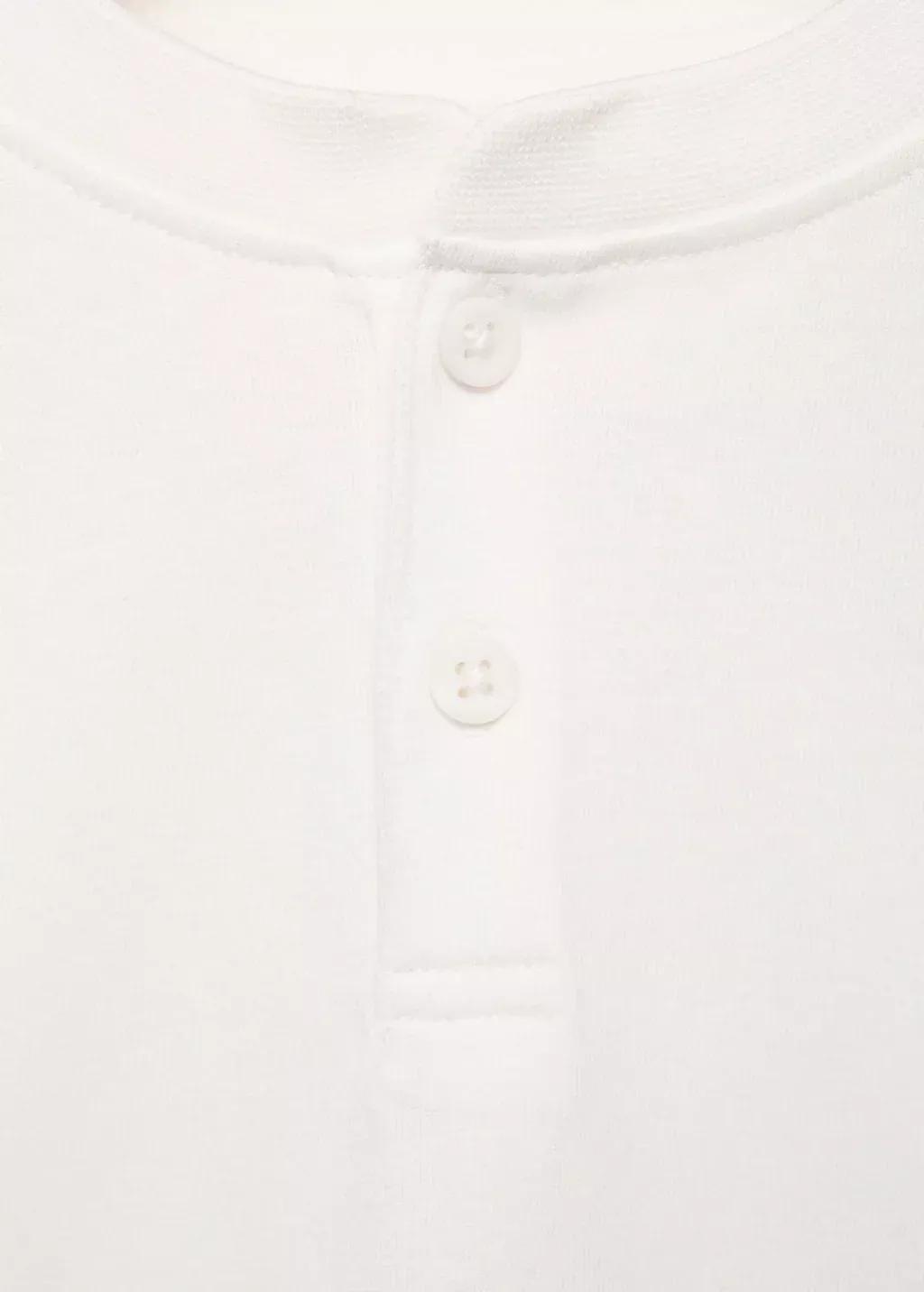 NATURAL WHITE Buttoned cotton T-shirt, Baby Boy, , large image number 2