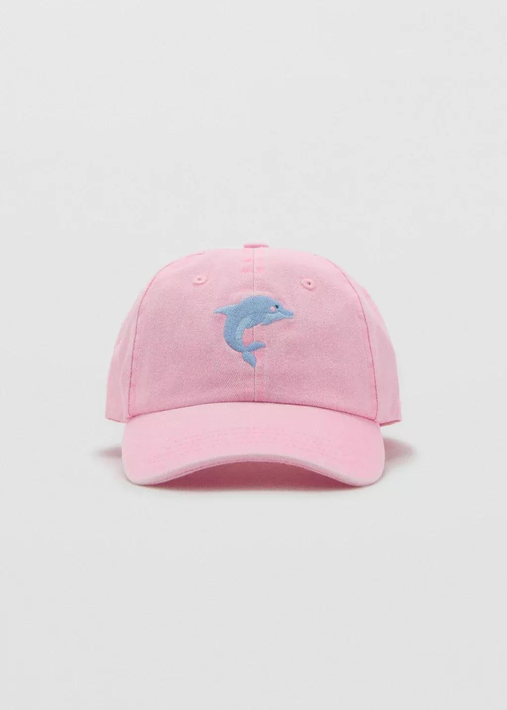 Pink Embroidered Detail Cap, Baby Girl, , large image number 0