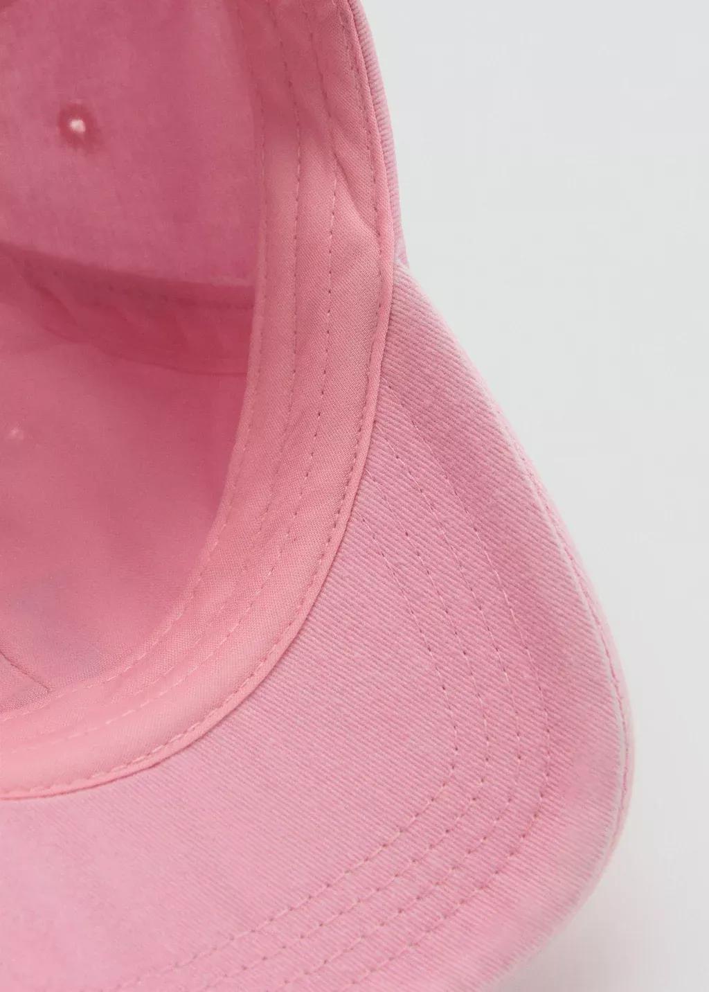 Pink Embroidered Detail Cap, Baby Girl, , large image number 2