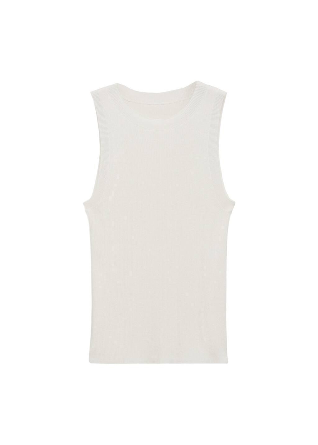 Beige Ribbed Knit Top, , large image number 0