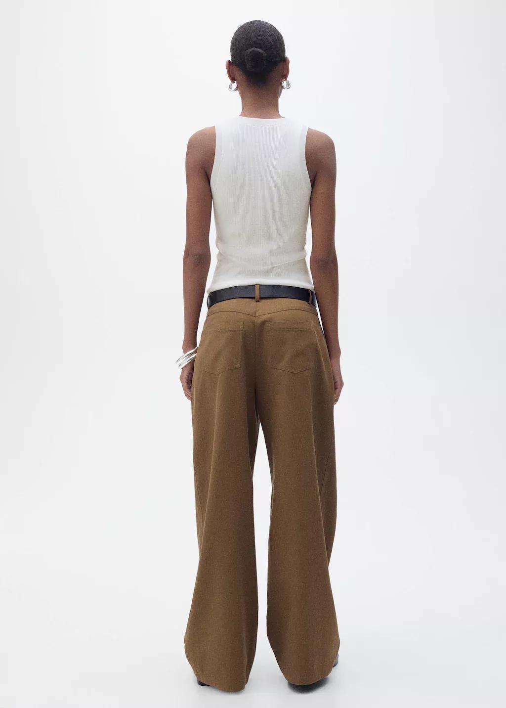 Beige Ribbed Knit Top, , large image number 6