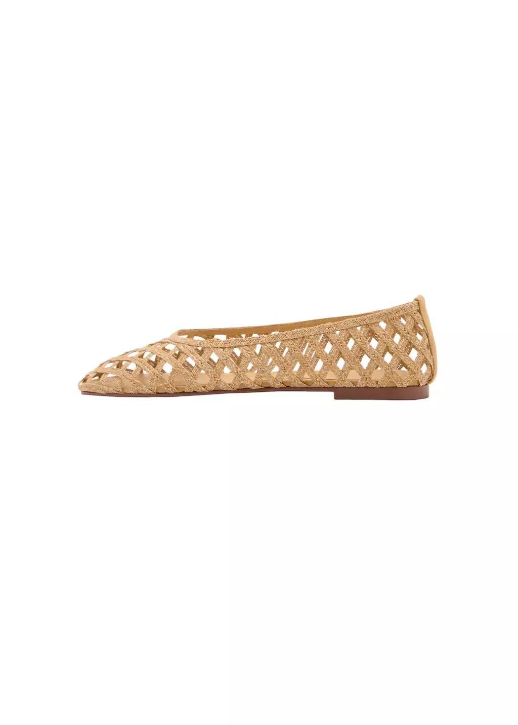 Brown Natural Fibre Ballerina Flats, , large image number 3
