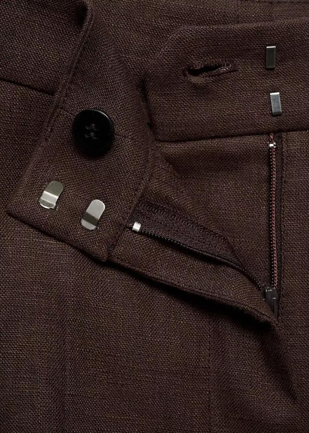 Brown 100% Linen Trousers, , large image number 2
