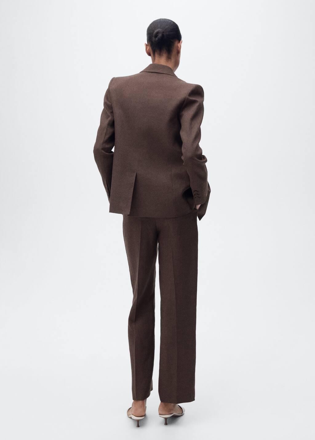 Brown 100% Linen Trousers, , large image number 5
