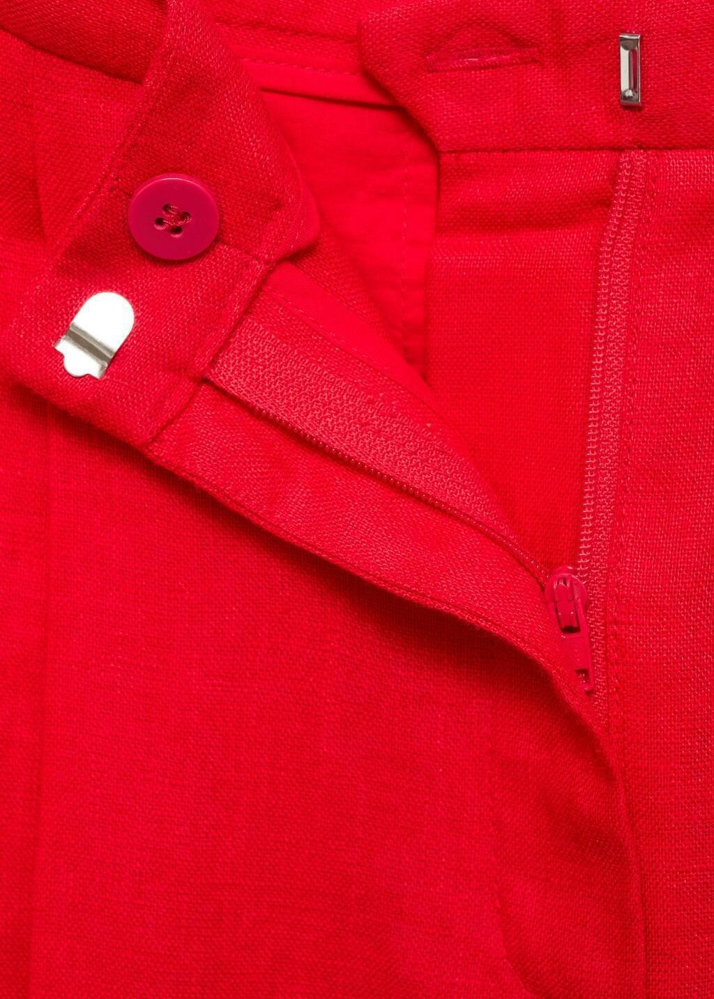 Red Straight-Fit Linen Suit Trousers, , large image number 1