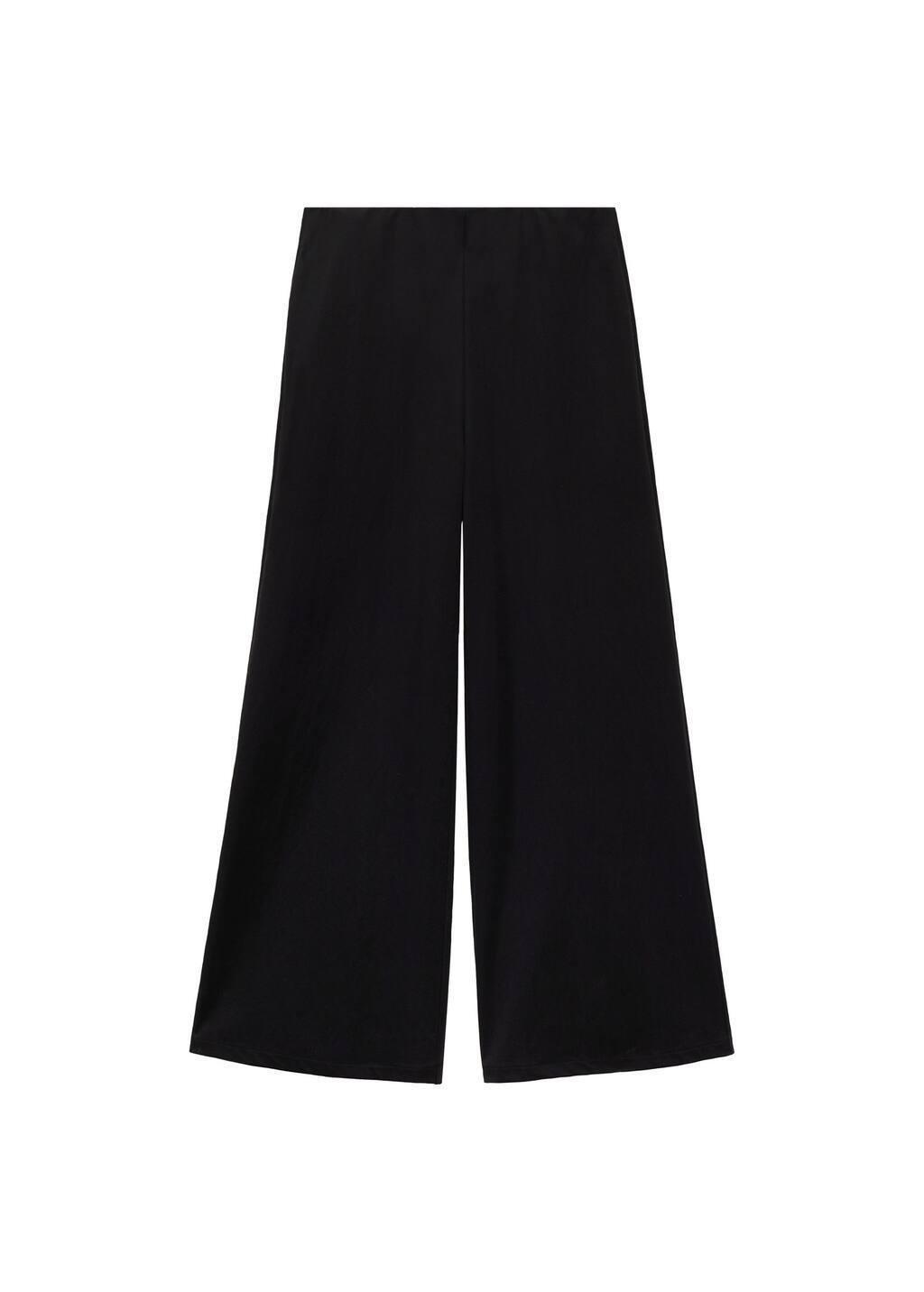 Black Cropped Palazzo Trousers, , large image number 3