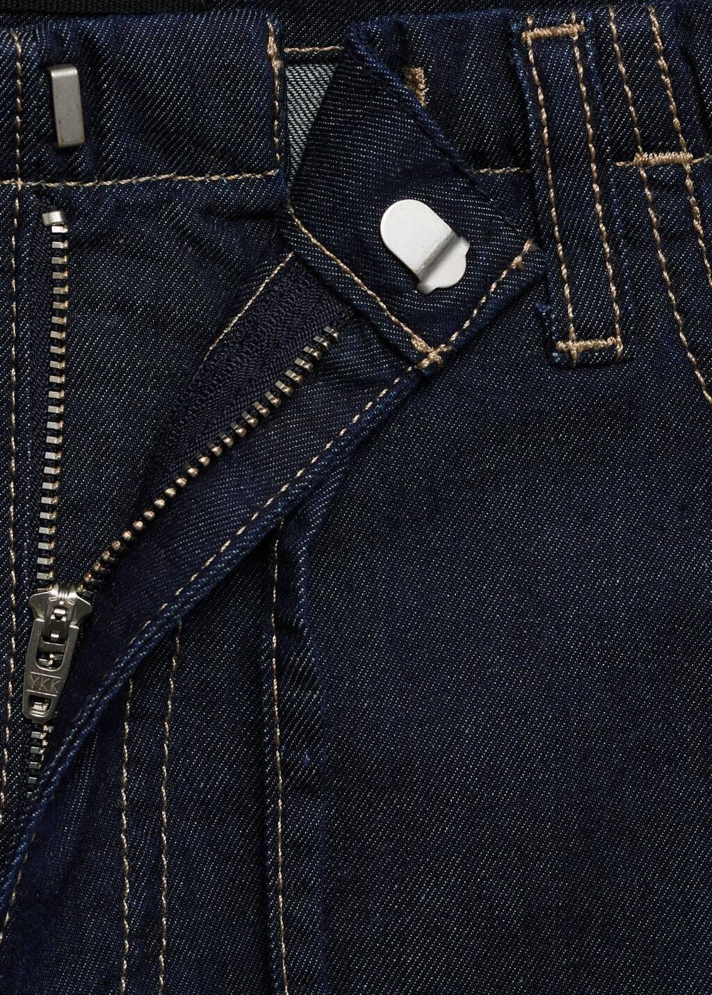 Blue Wideleg Denim Trousers With Belt, , large image number 4