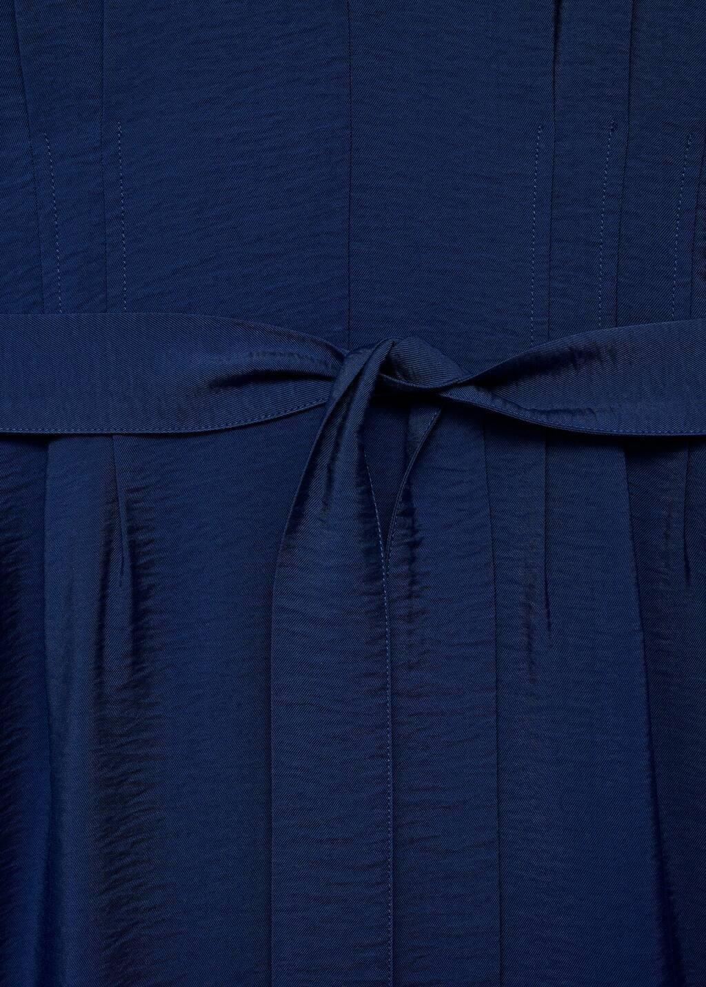 Blue Long Cropped Jumpsuit With Belt, , large image number 7