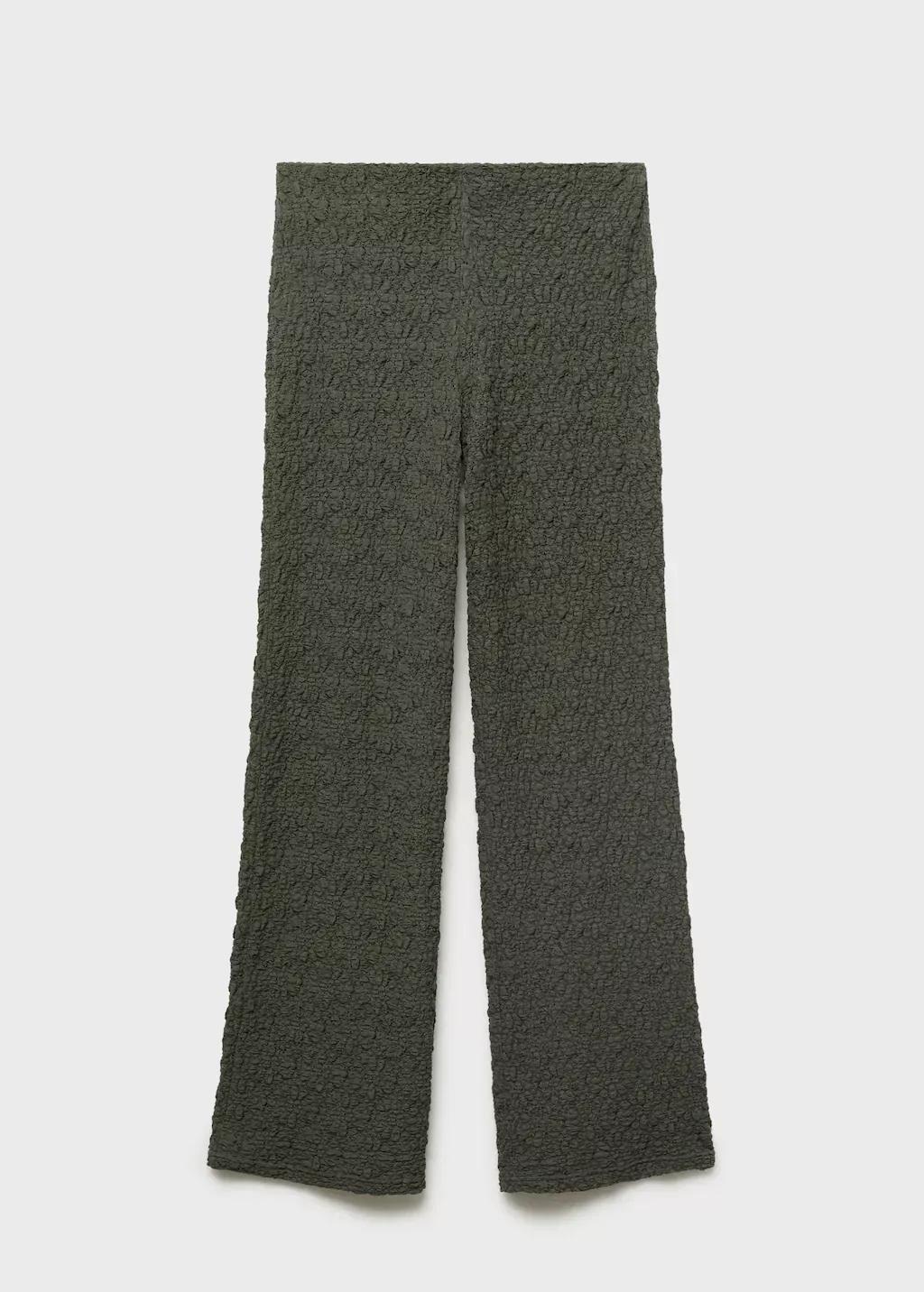 BEIGE - KHAKI Straight textured trousers, , large image number 0