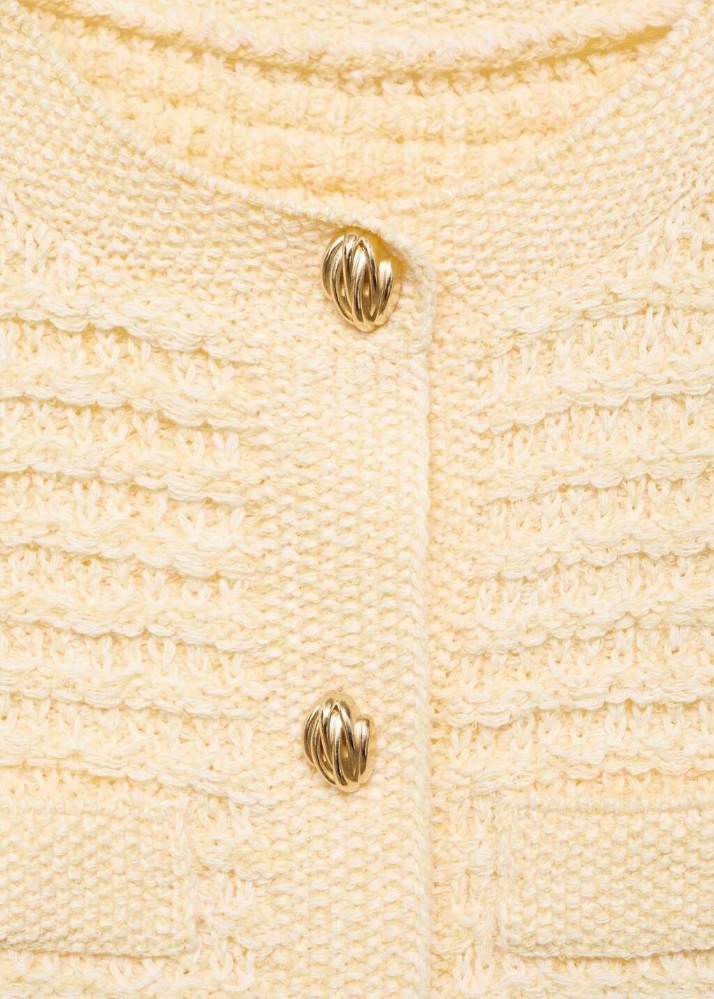 Yellow Knitted Cardigan With Jewel Button, Yellow, large image number 2