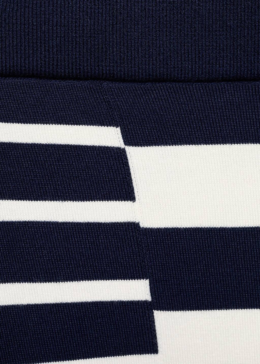 Navy Asymmetrical Striped Knit Skirt, , large image number 5