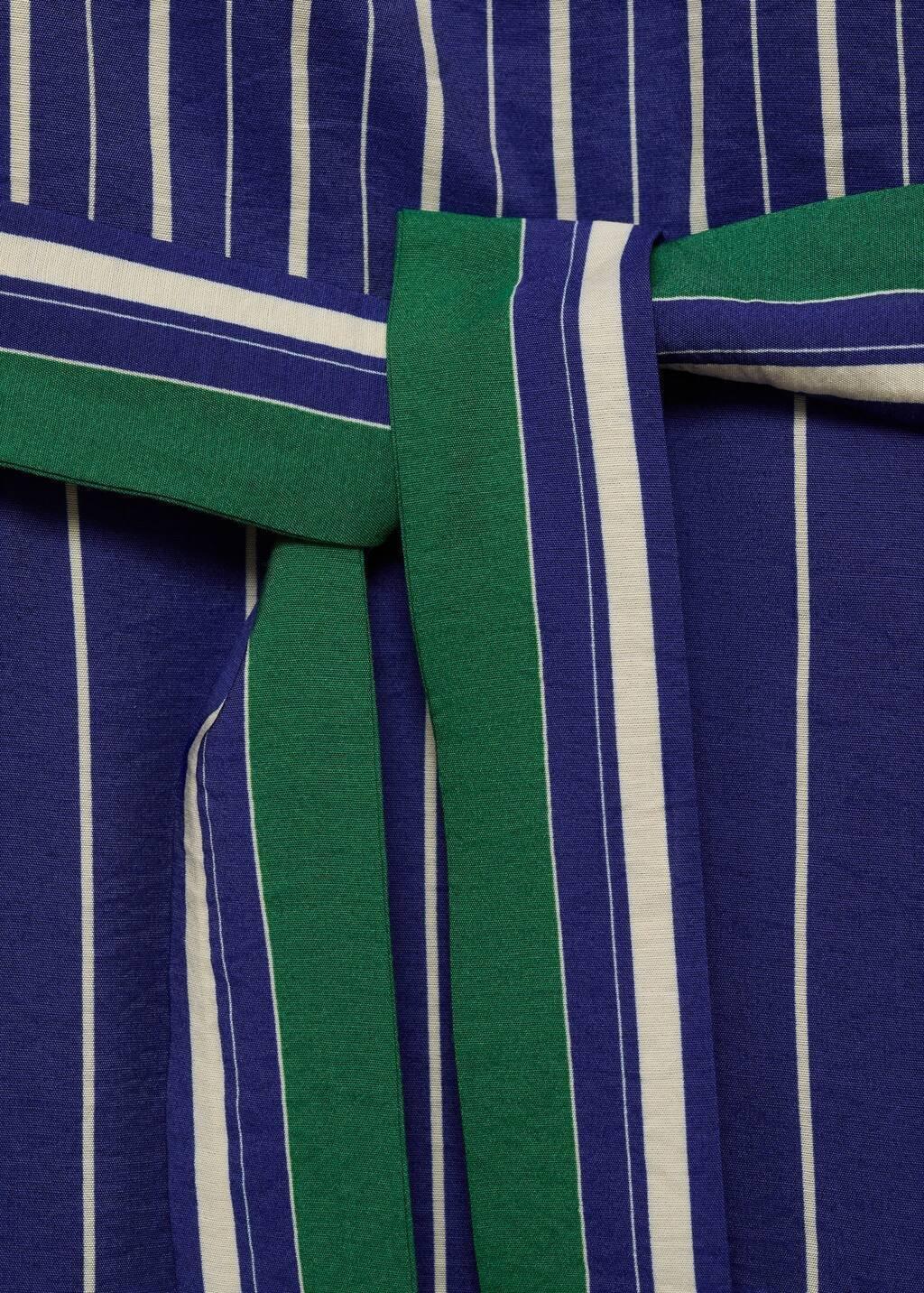Blue Striped Jumpsuit With Belt, , large image number 3