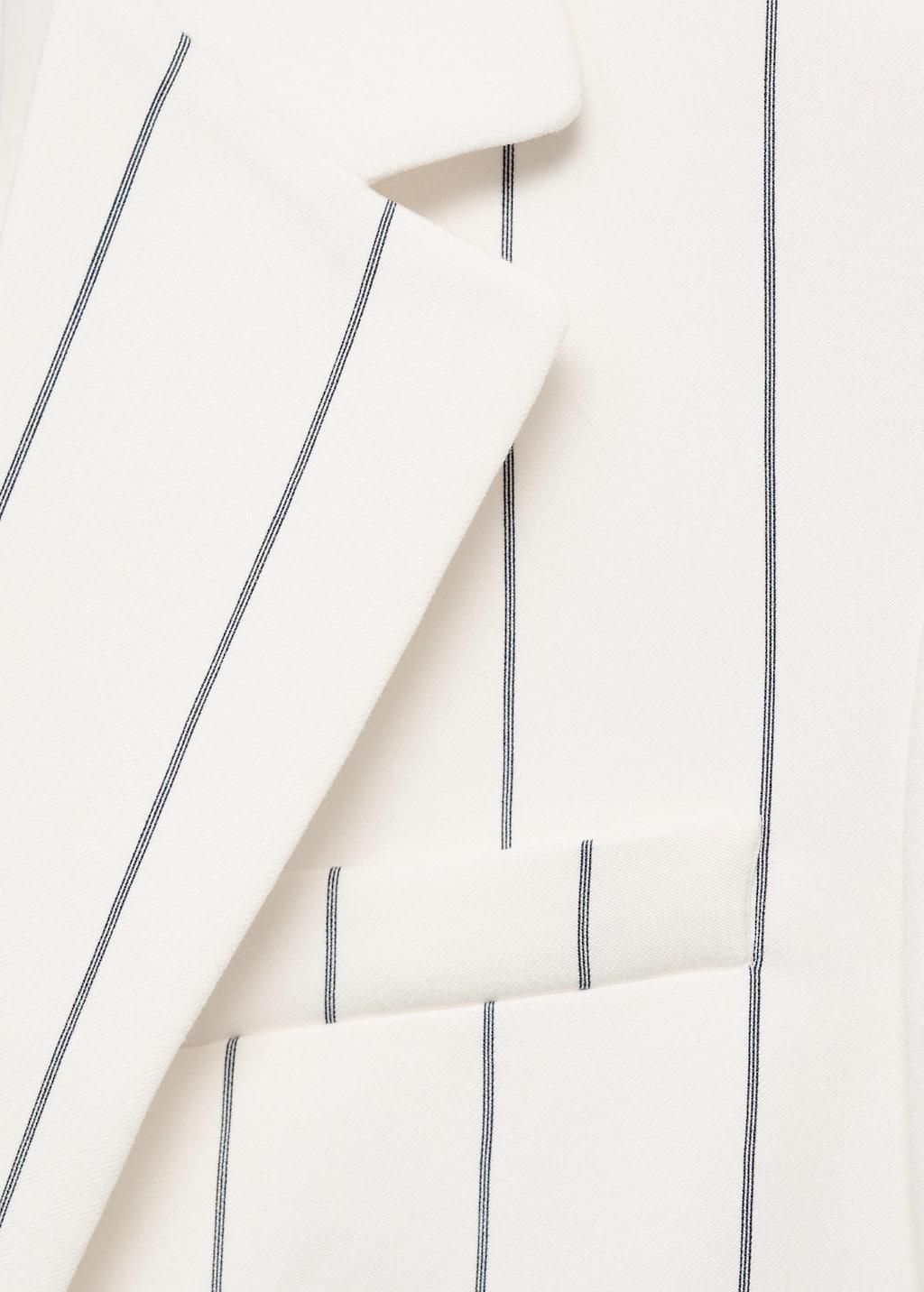 White Pinstripe Suit Jacket, , large image number 5