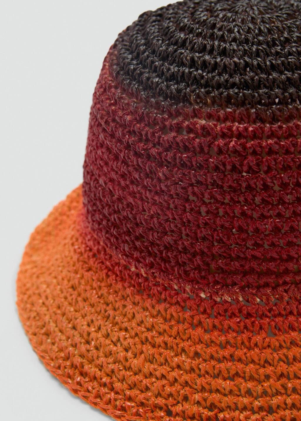 Orange Natural Fibre Gradient Hat, Orange, large image number 0