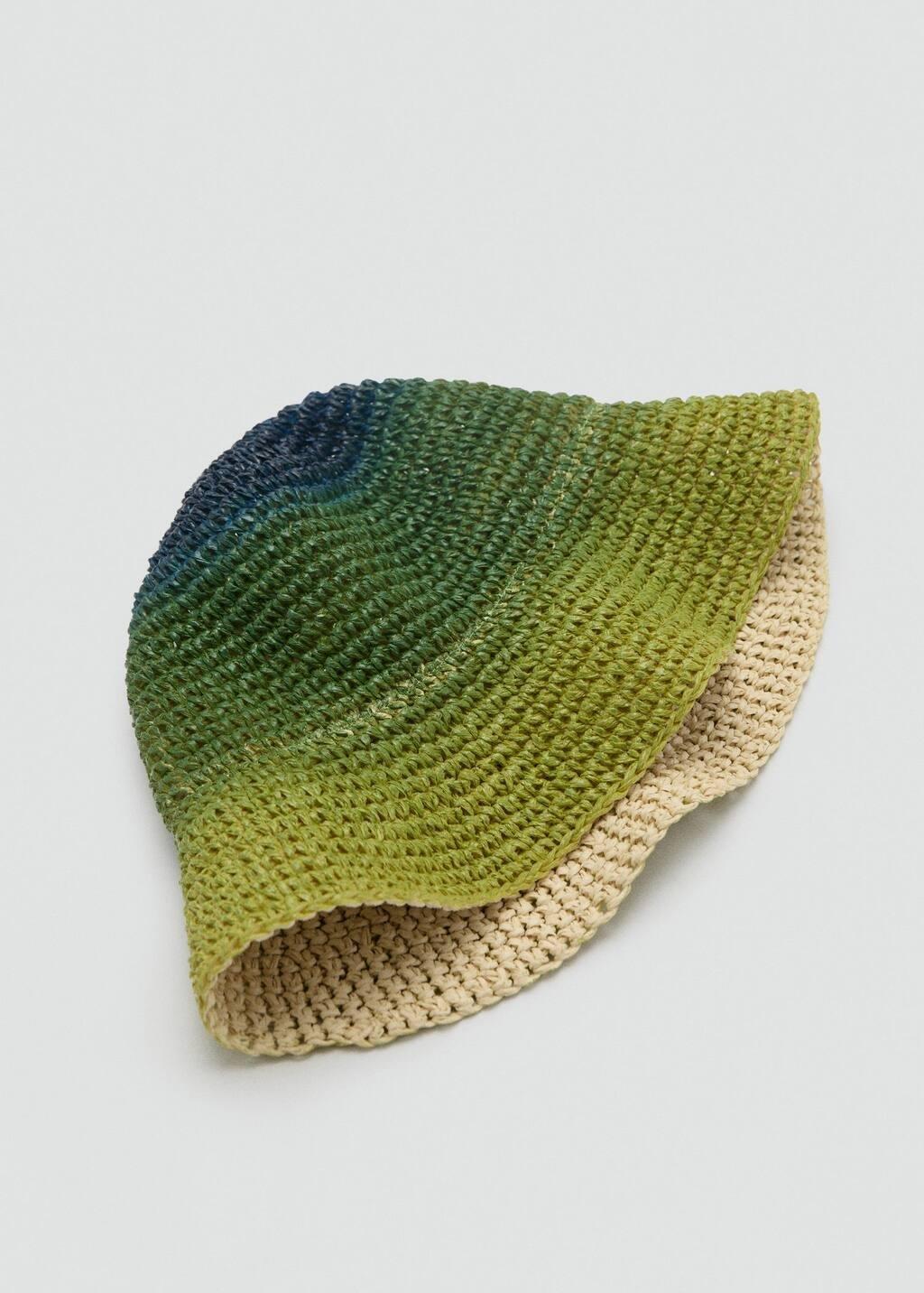 Green Natural Fibre Gradient Hat, Green, large image number 1