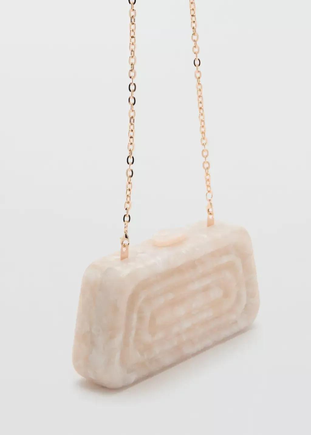 Beige Pearl-Effect Clutch Bag, Light Beige, large image number 0