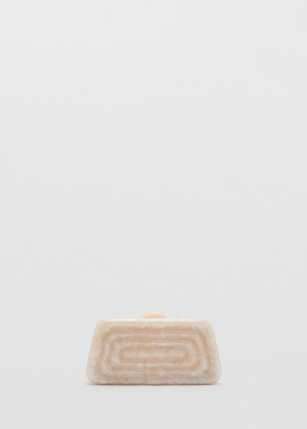 Beige Pearl-Effect Clutch Bag, Light Beige, large image number 4