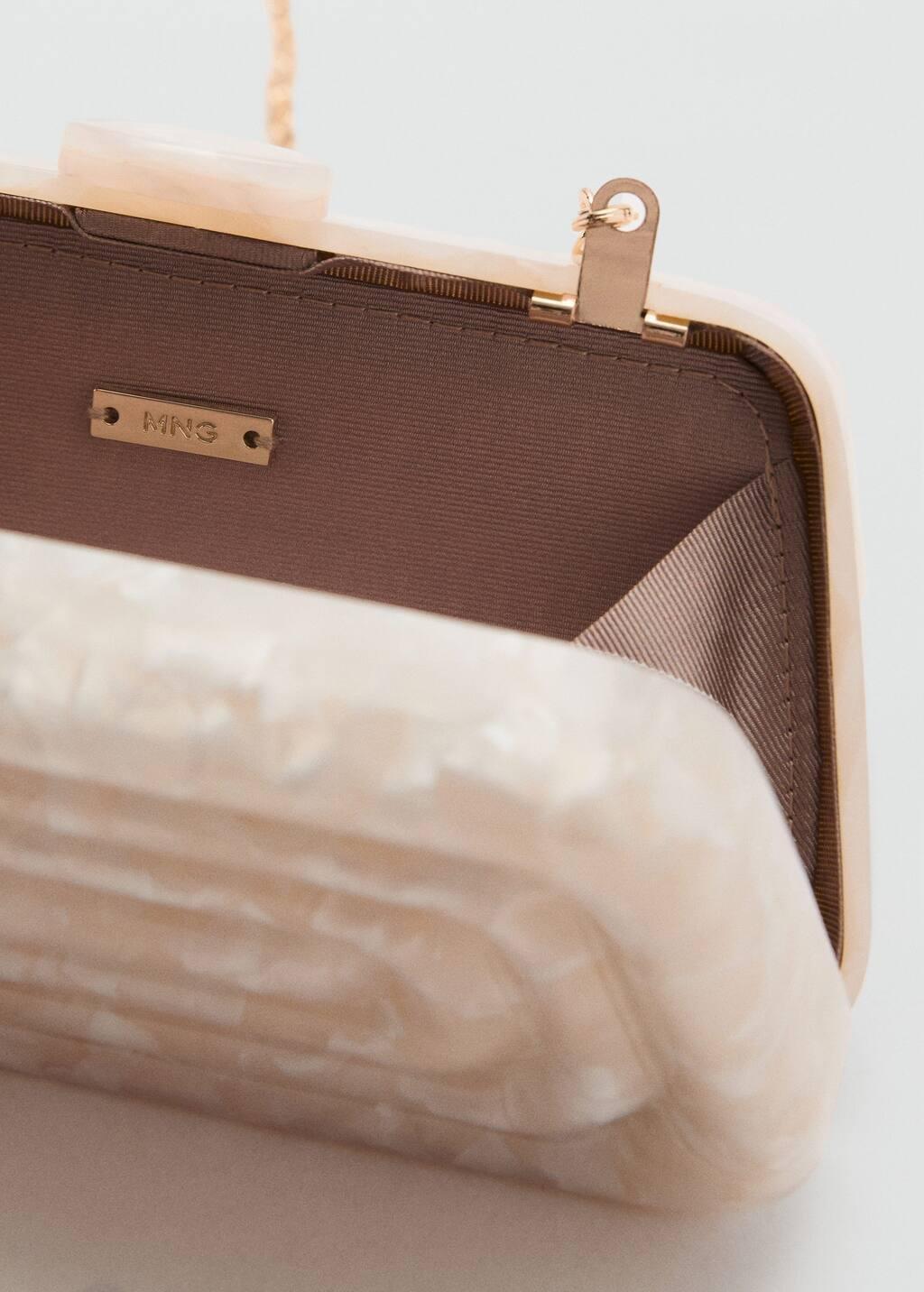 Beige Pearl-Effect Clutch Bag, Light Beige, large image number 5