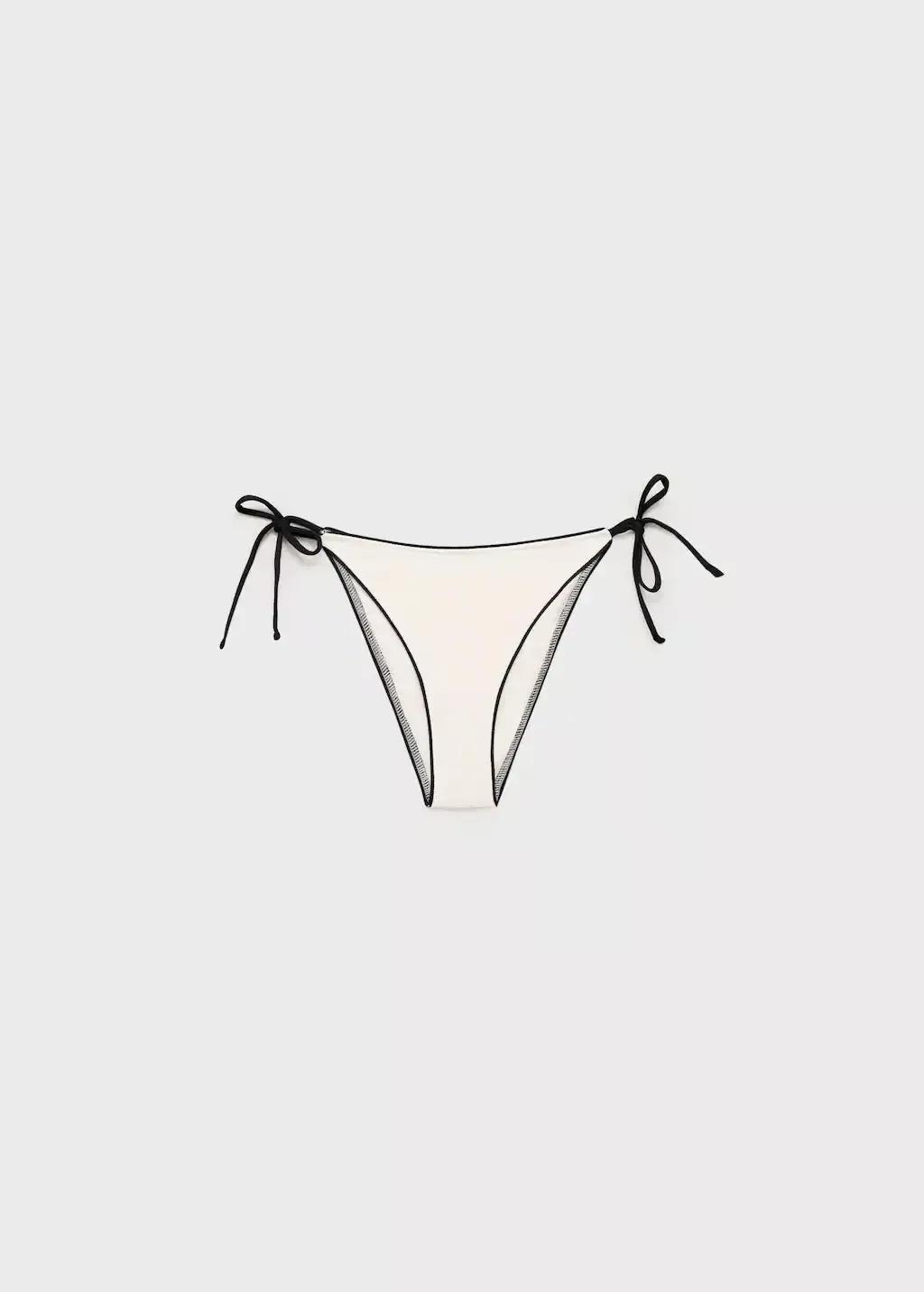 WHITE Bikini bottom with contrasting trims, , large image number 0