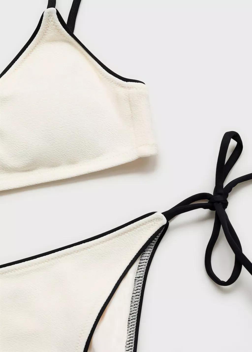 WHITE Bikini bottom with contrasting trims, , large image number 3