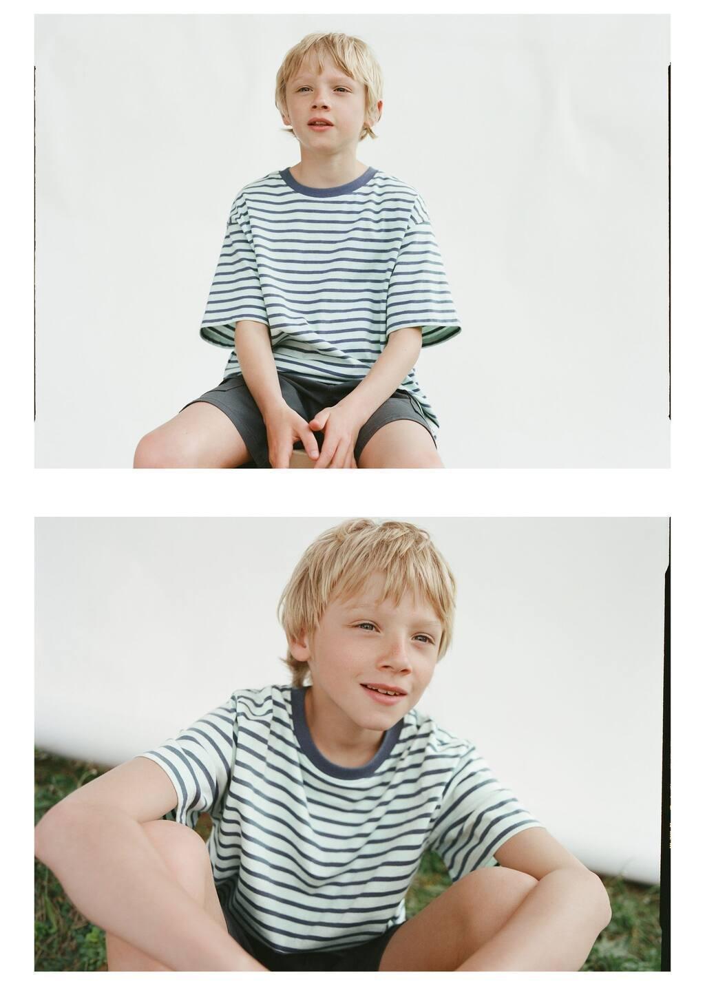 Green Camiseta De Rayas, Kids Boy, , large image number 3