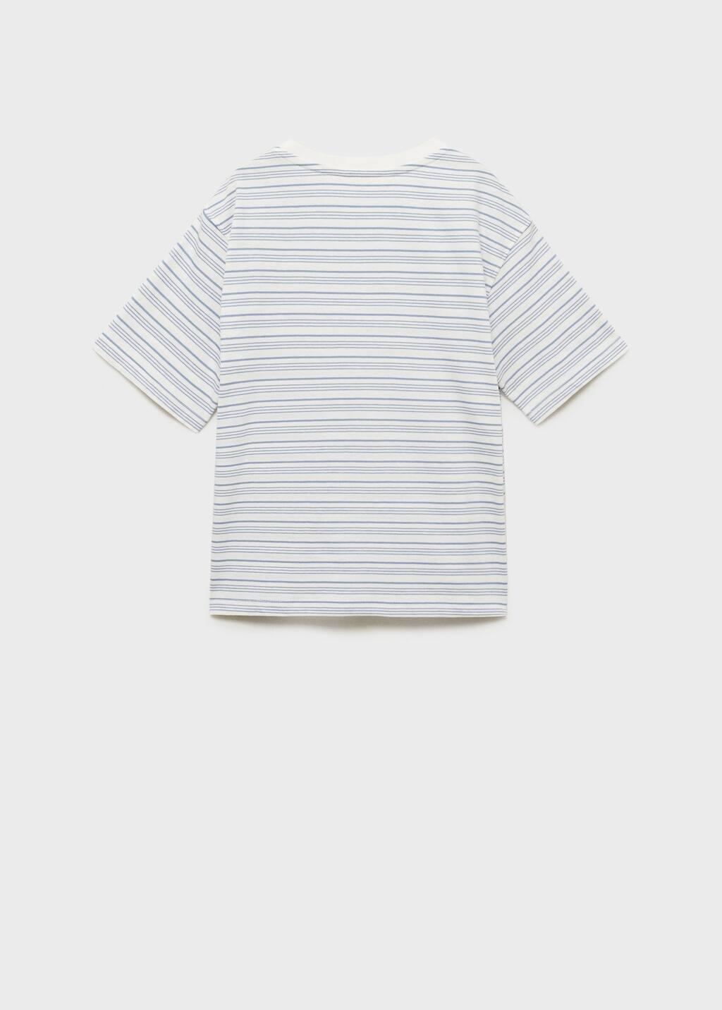Blue Striped T-Shirt With Embroidered Detail, Kids Boy, , large image number 5