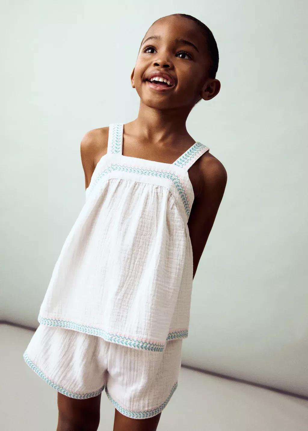 White Bambula Embroidered Blouse, Baby Girl, , large image number 0