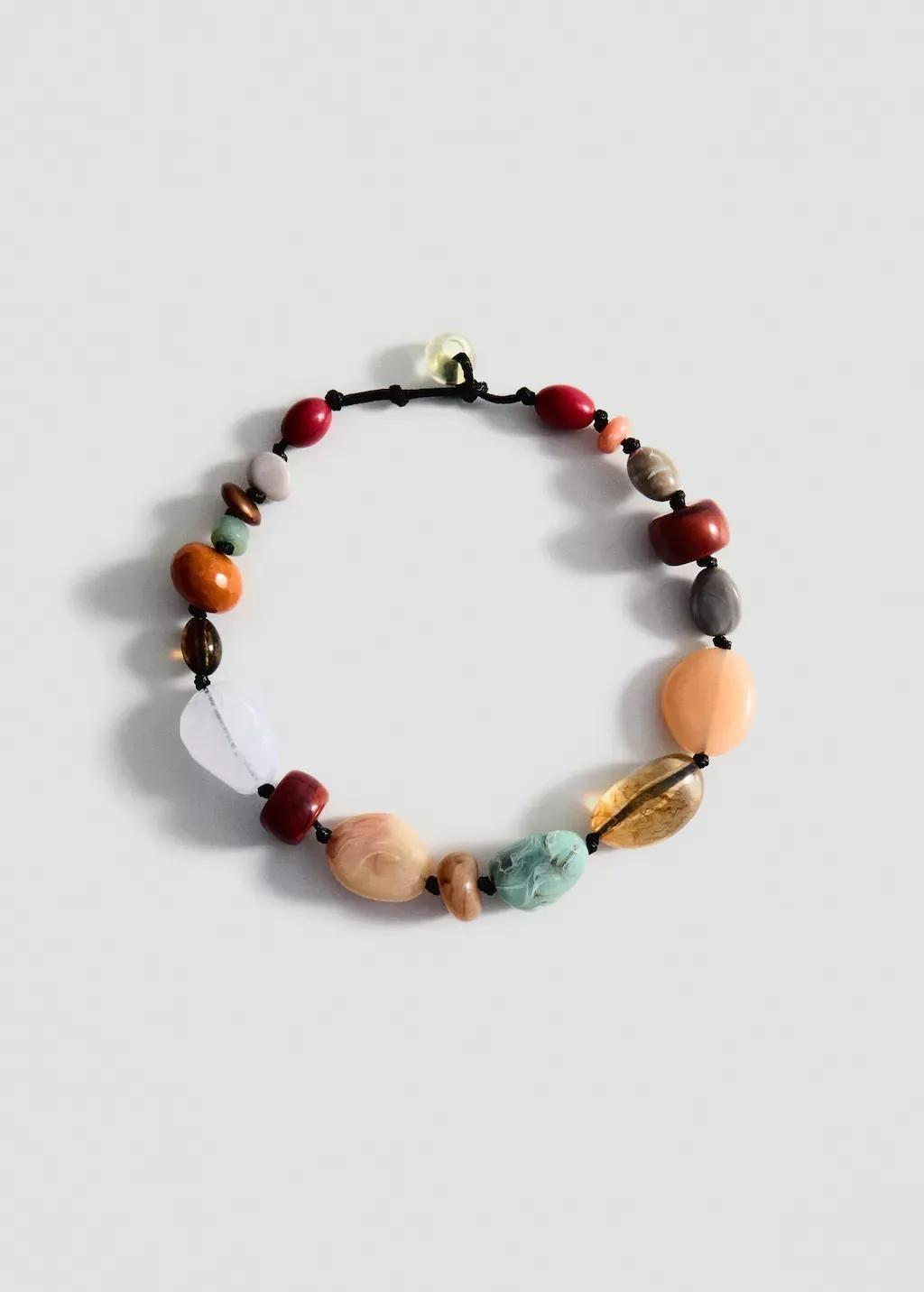 Brown Combined Ball Necklace, 0201_30, large image number 2