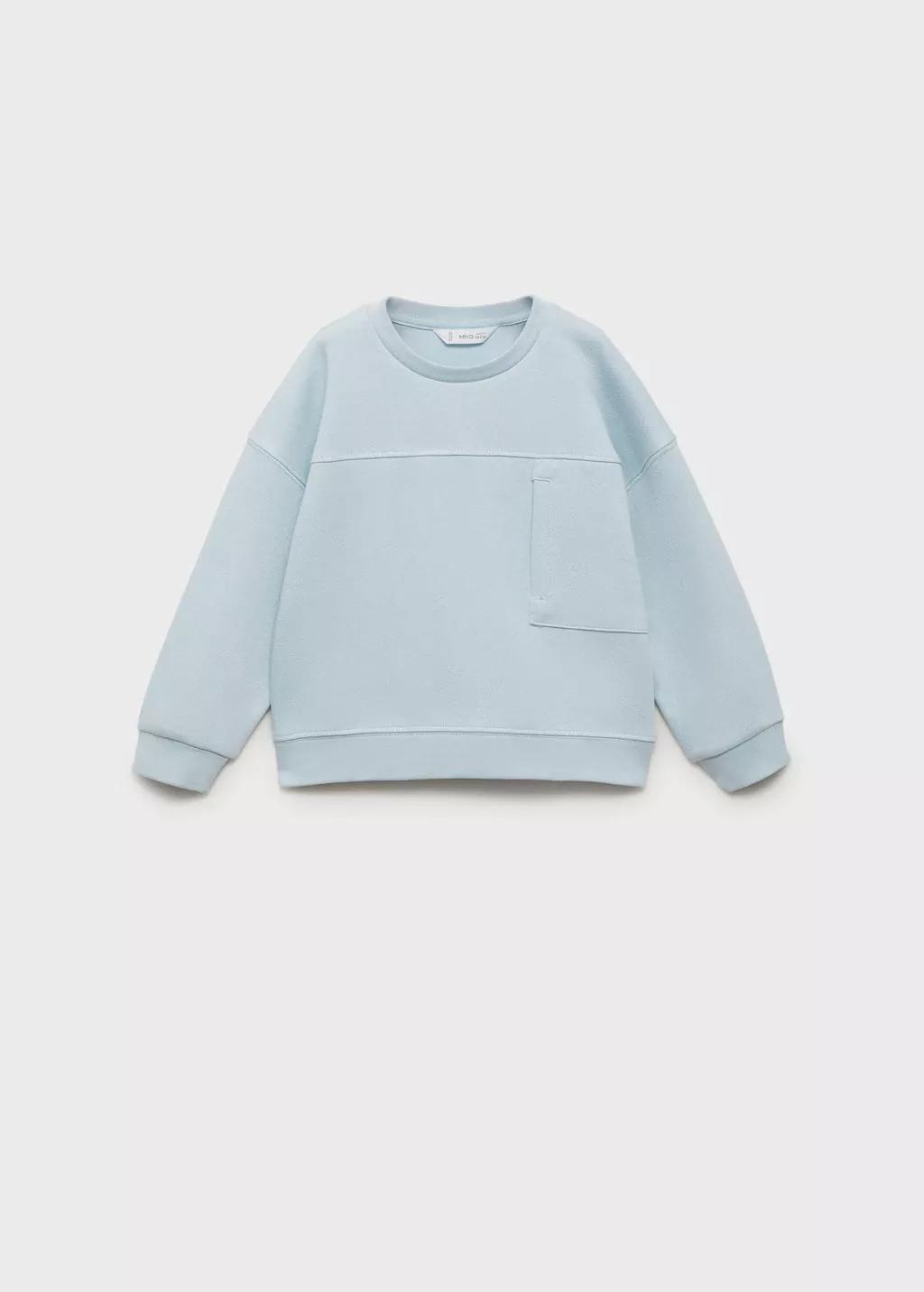 LT-PASTEL BLUE Pocket cotton sweatshirt, Baby Boy, , large image number 0