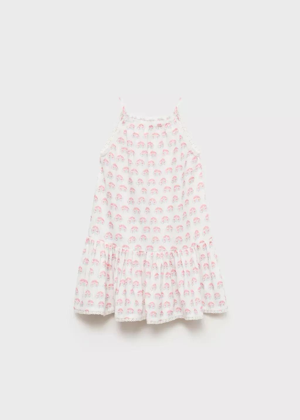 White Floral Embroidered Dress With Straps, Baby Girl, , large image number 2
