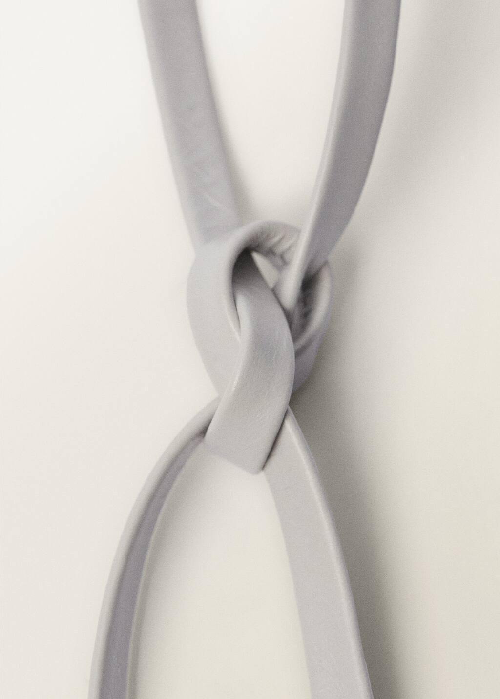 Grey Thin Leather Belt With Flower Detail, 0201_92, large image number 1