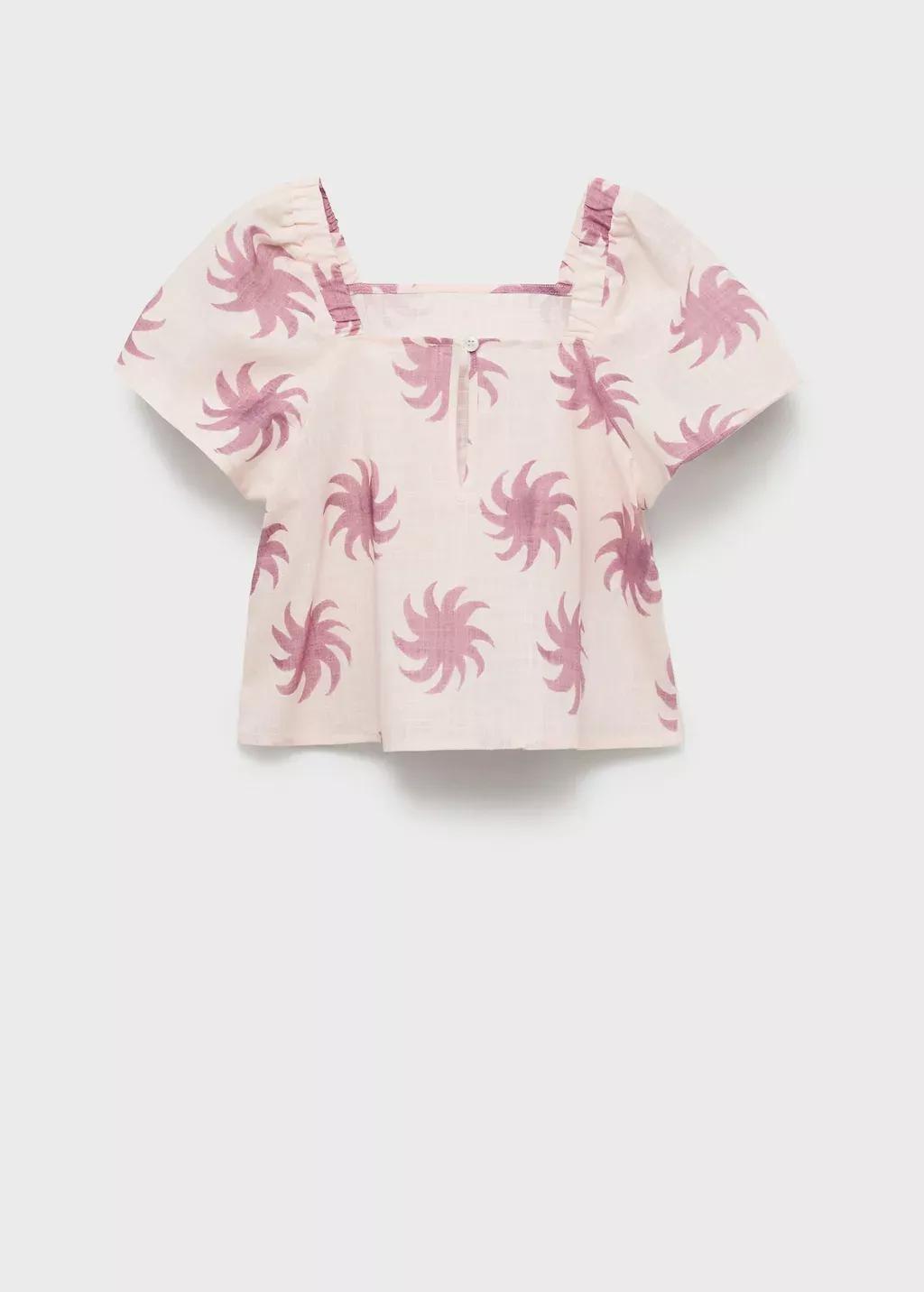 Pink Printed Crop Blouse, Kids Girl, , large image number 2