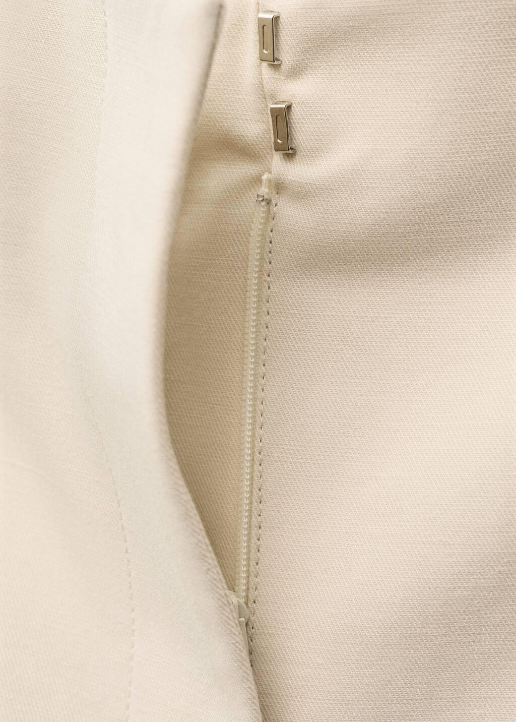 Beige Linen-Blend Suit Bermuda Shorts, , large image number 2