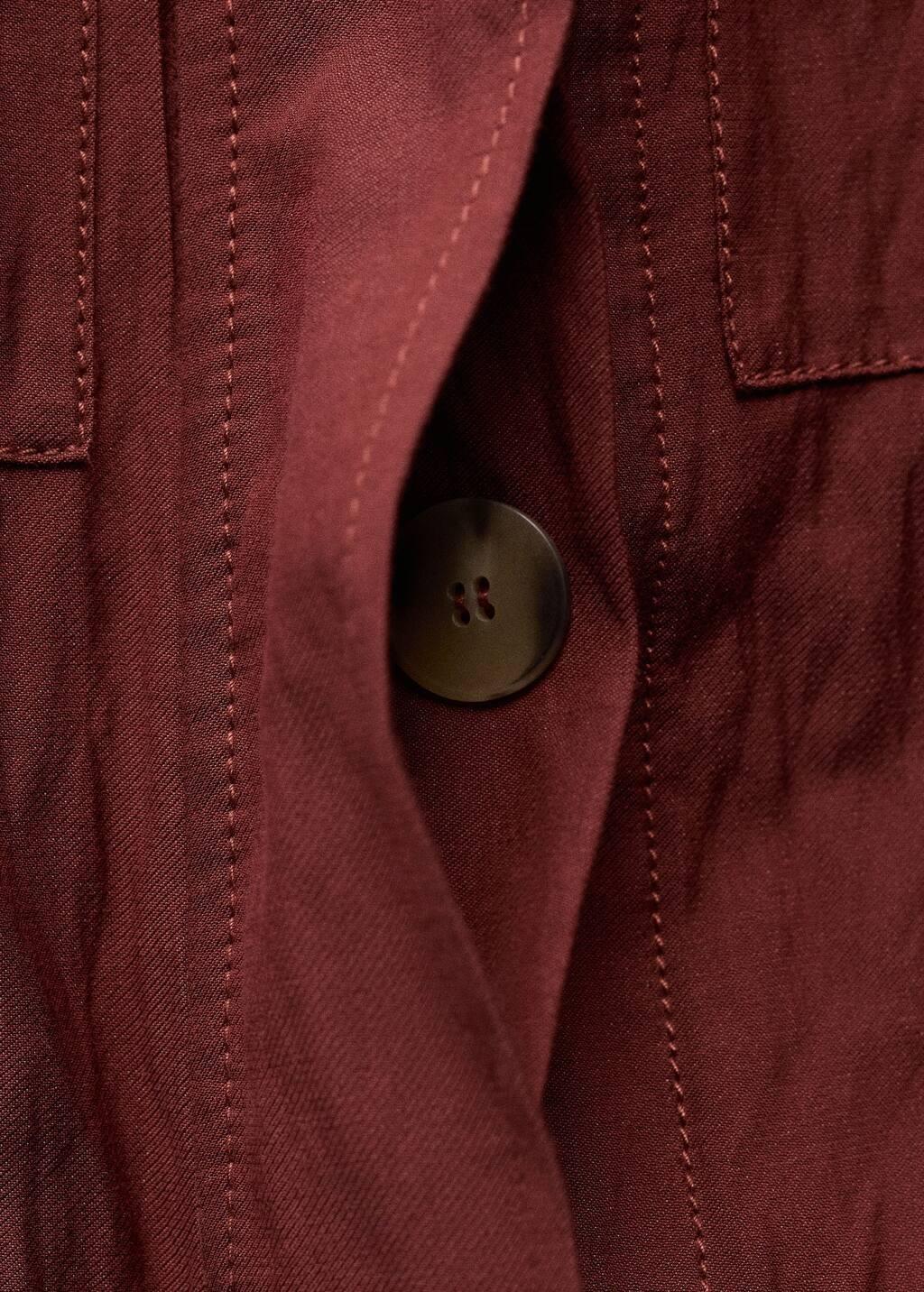 Red Creased-Effect Suit Waistcoat With Pockets, , large image number 4