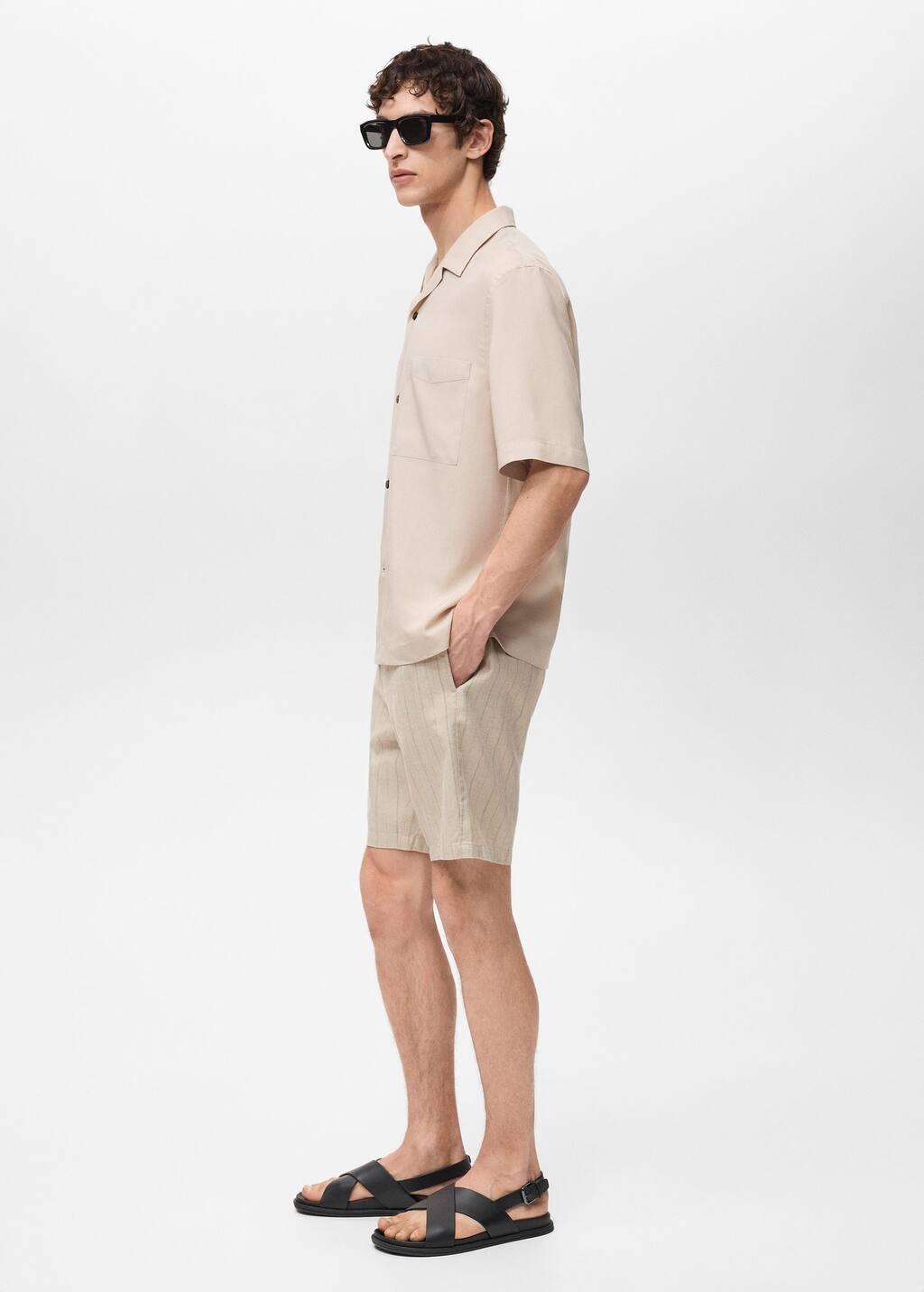 Beige Lyocell Shirt With Pocket, , large image number 2