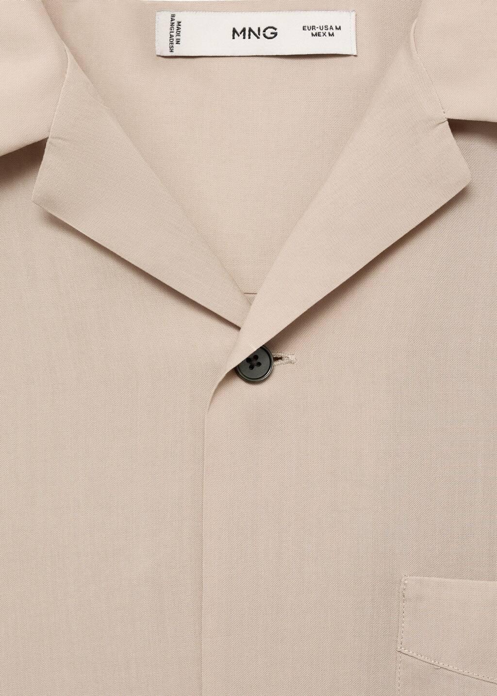 Beige Lyocell Shirt With Pocket, , large image number 4