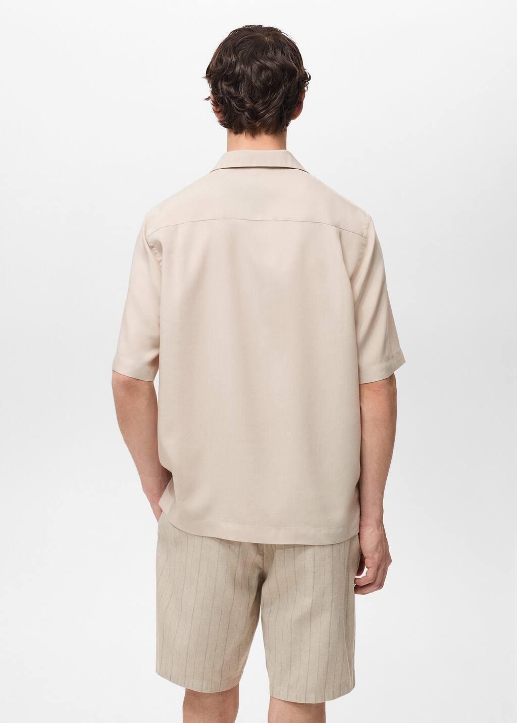 Beige Lyocell Shirt With Pocket, , large image number 6
