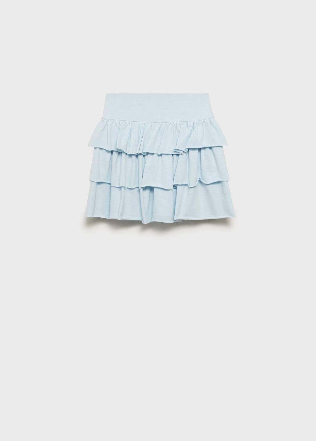 Blue Lt Pastel Ruffled Trouser Skirt, Kids Girl, , large image number 1