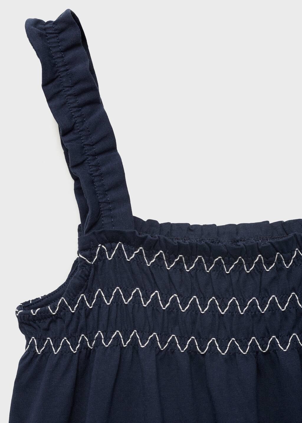Navy Embroidered Flounce Dress, Kids Girl, , large image number 1