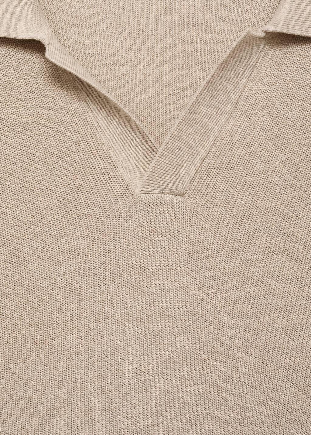 Brown Lt Pastel Structured Knitted Polo Shirt, , large image number 4