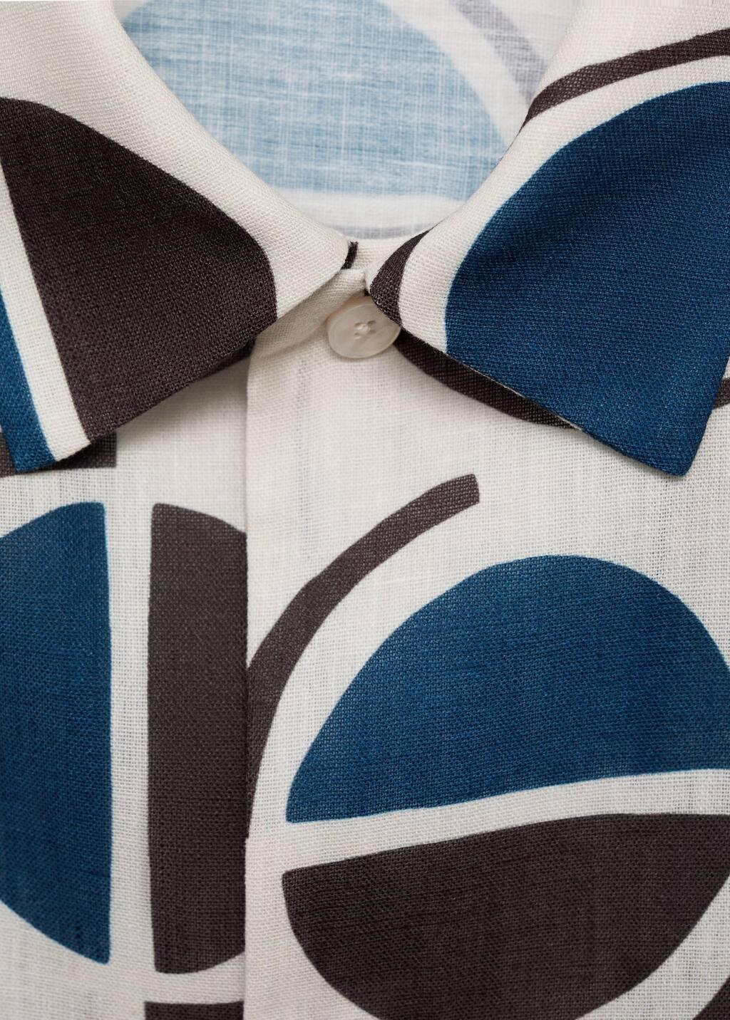 White Printed Short-Sleeved Shirt, , large image number 4