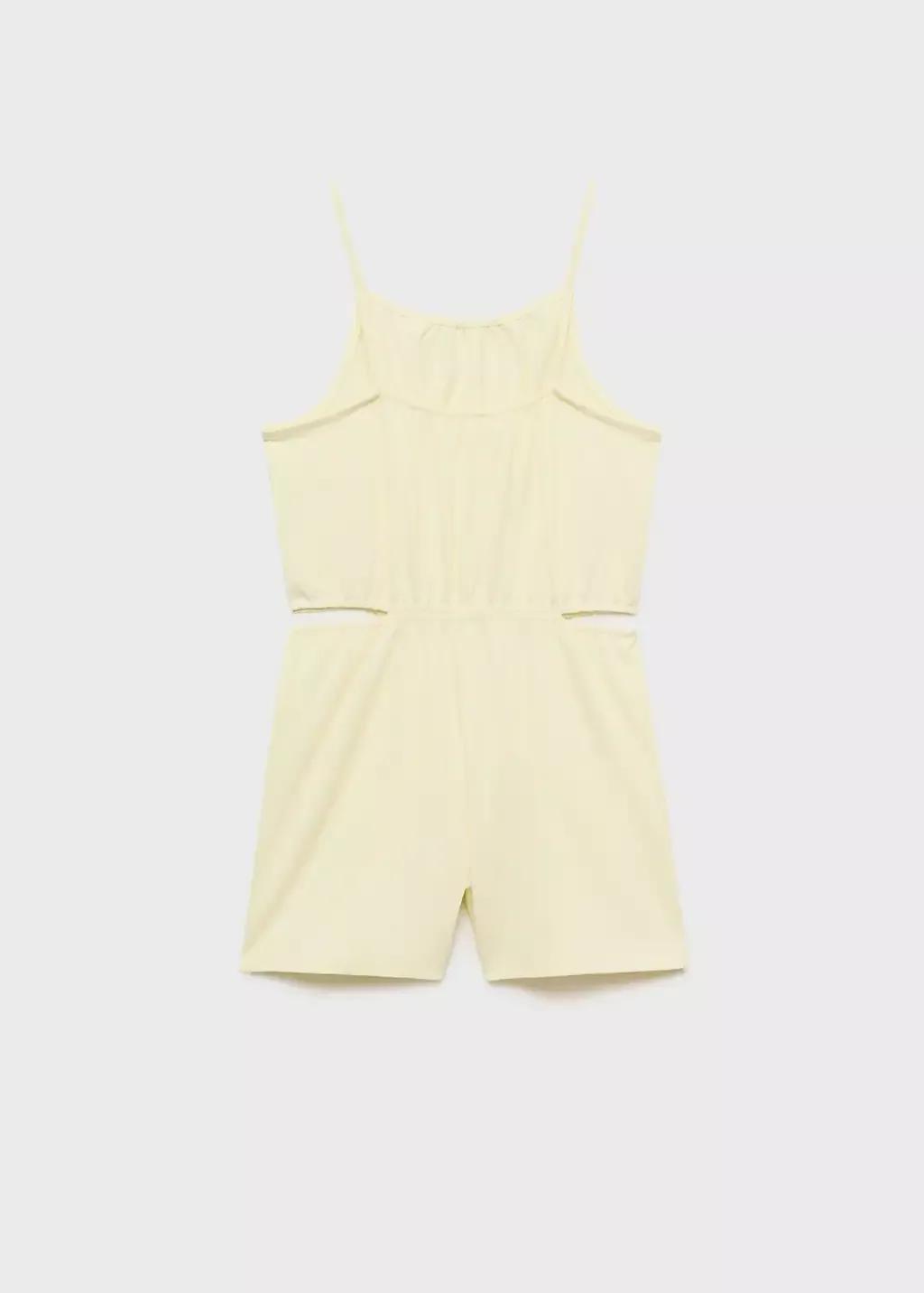 Yellow Cotton Short Jumpsuit, Kids Girl, , large image number 5