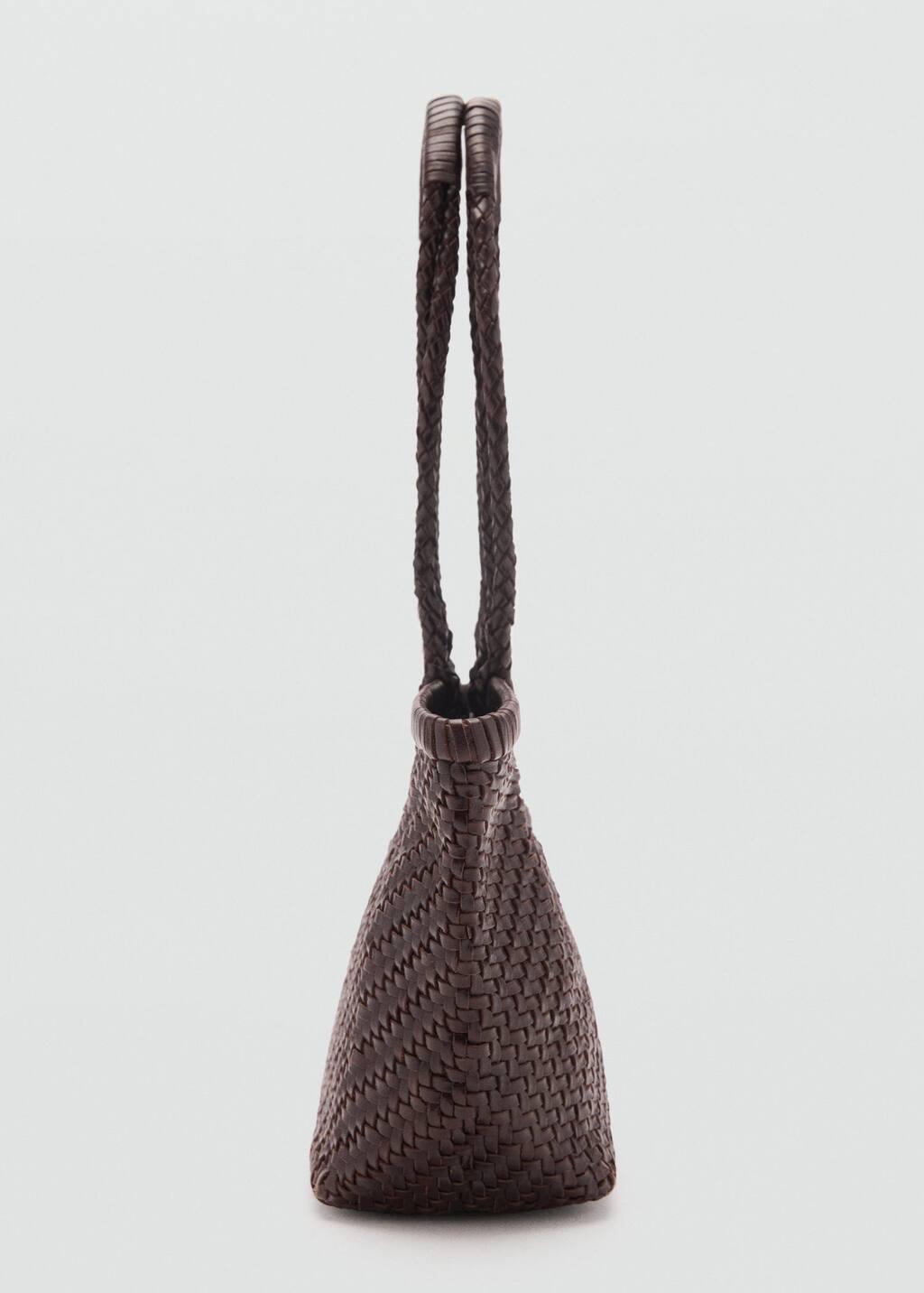 DARK BROWN Medium braided leather bag, Dark Brown, large image number 1