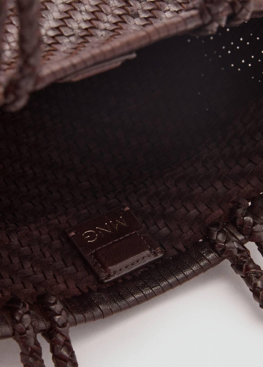 DARK BROWN Medium braided leather bag, Dark Brown, large image number 4